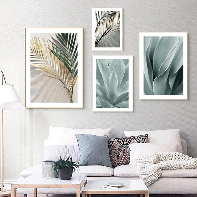 Palm Leaves Plant Art Aloe Botanical Canvas Painting Posters and Prints Wall Art Picture for Living Room Decoration