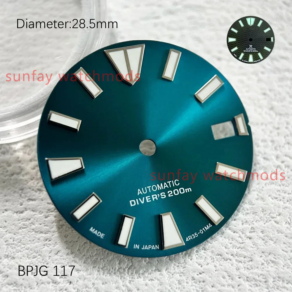 28.5mm Prospex series samurai index dial suitable for NH35/NH36/4R/7S automatic movement watch accessories