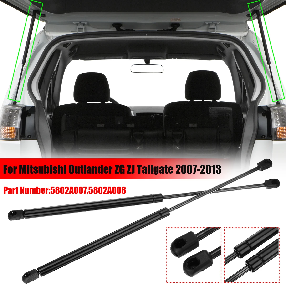 

2PCS Car-styling Rear Trunk Shock Lift Tailgate Gas Spring Strut for Mitsubishi Outlander 2007-2013 5802A007 5802A008