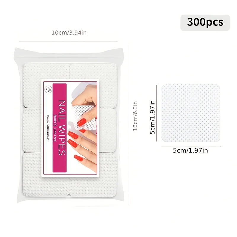 300～900枚入り、糸くずの出ないネイルポリッシュリムーバージェル、キューティクルワイプ＆パッド、マニキュア・ペディキュア用吸収性使い捨てクリーニングツール