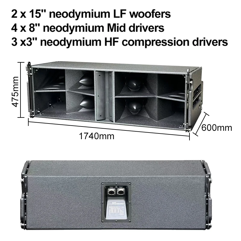 ODM Desain Baru Line Array 3 Way Speaker Ganda 15 Inci Line Array Speaker Sistem Profesional Pasif Aktif Line Array Speaker