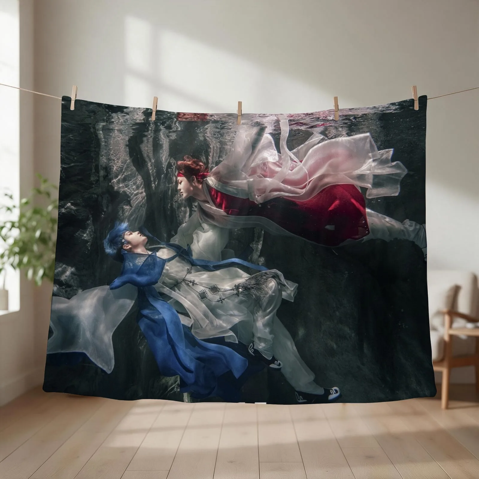 New JUN and CHAN HJZM:The Butterfly Phantasy Throw Blanket couch cozy soft plush fuzzy picnic outdoor blanket