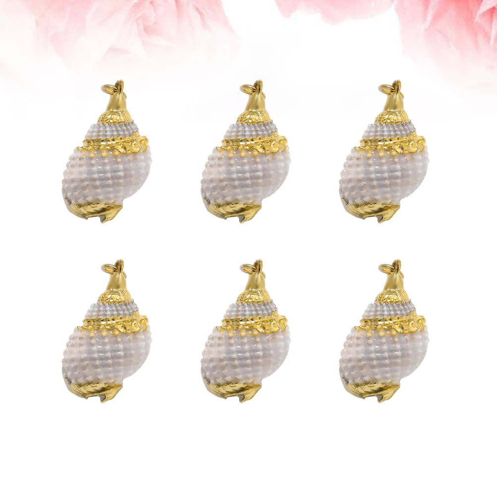 

6 Pcs Shell Shaped Pendant DIY Jewelry Hanging nament Earrings Natural Material Long Lasting Craft Accessory Christmas Gift