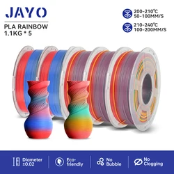 JAYO PLA Rainbow/SILK Rainbow 3D Filament 5.5KG PLA+ 1.75mm Neatly Wound Good Toughness Colorful for FDM 3D Printing Materials