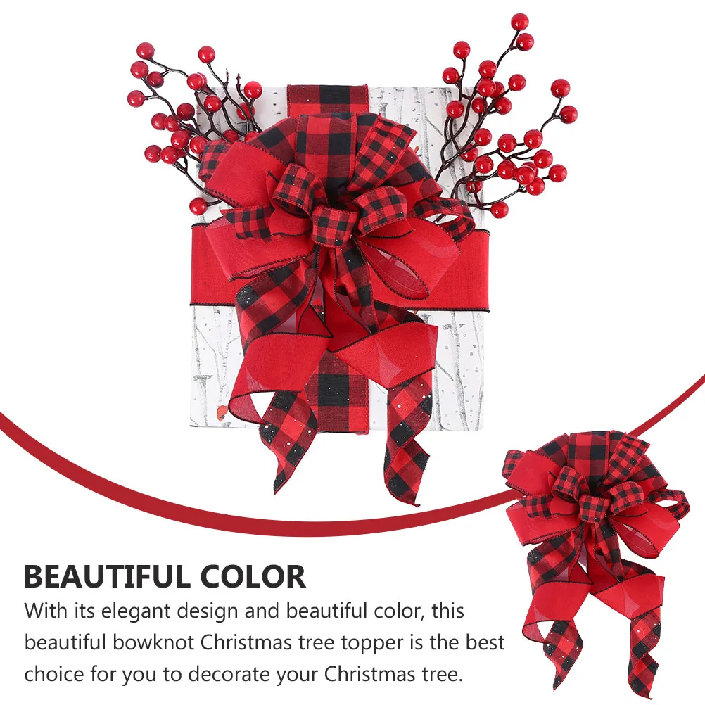 

1Pcs Bowknot Tree Topper Elegant Christmas Decor for Holiday Home Party Festive Treetop Adornment Xmas Tree Topper Bowknot
