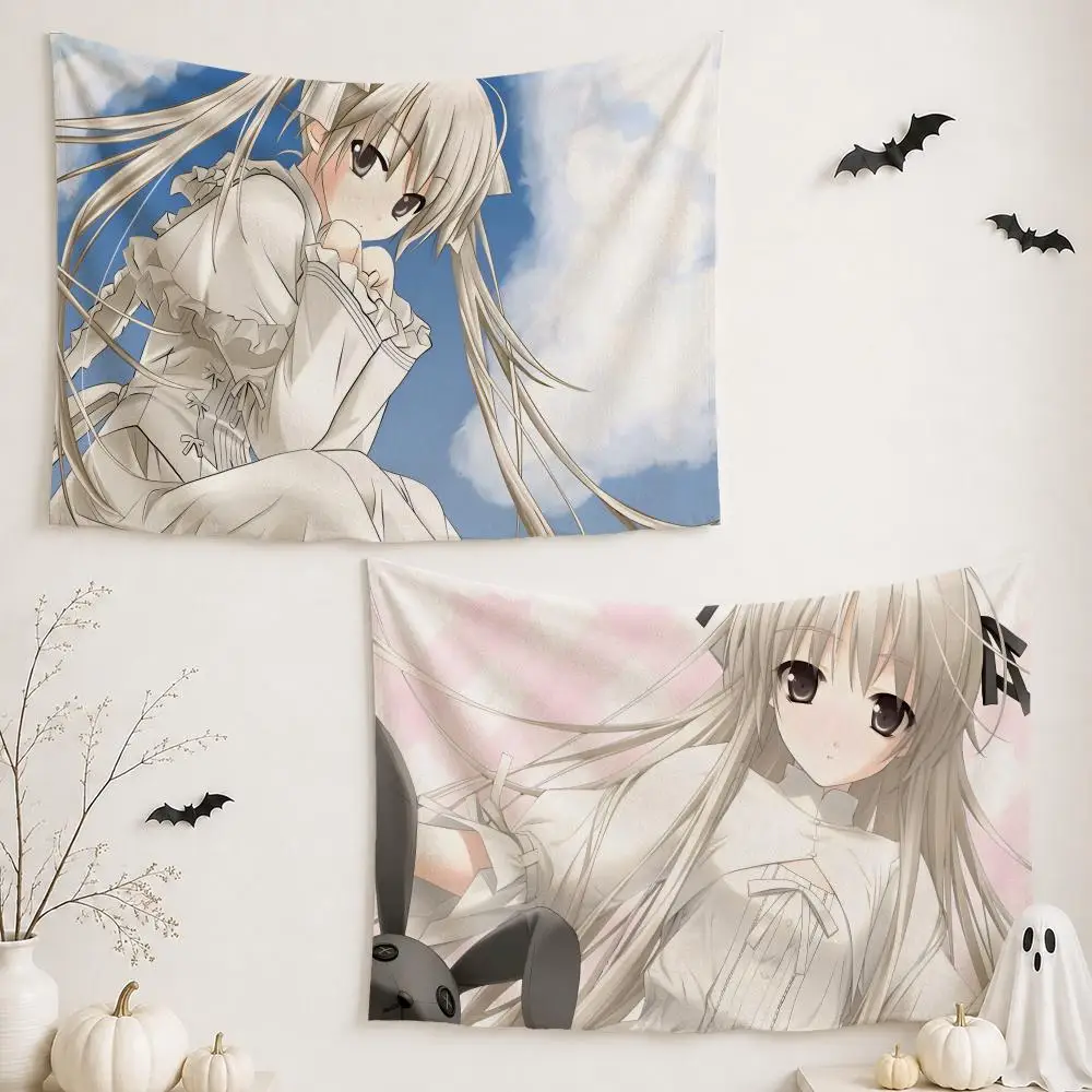 Y-Yosuga no Sora Anime Tapestry Wall Hanging Tapestry Aesthetic Room Decor Banners for Bedroom Living Room Outdoor Party
