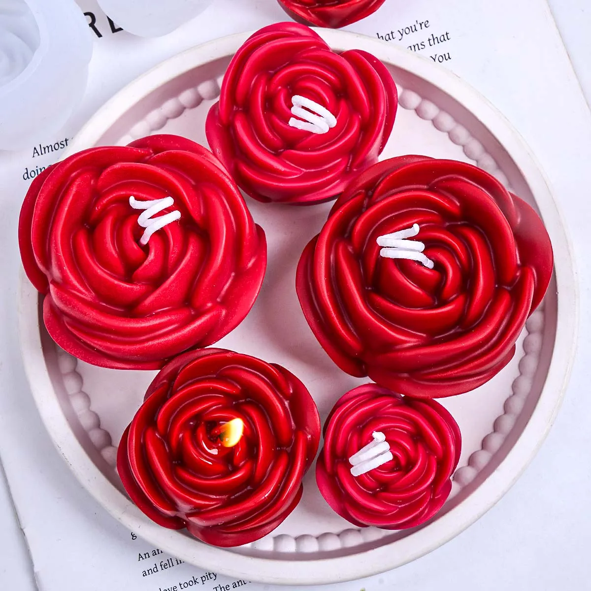 3D Flower Shape Silicone Candle Mold DIY Romantic Rose Aroma Soap Molds Plaster Resin Crafts Making Wedding Valentine's Day Deco image 6