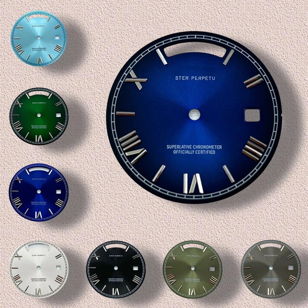 

31mm S Logo Day And Date Roman Numerals Dial Fit 8285 Movement Sunray High-Quality Dial Watch Modification Accessories
