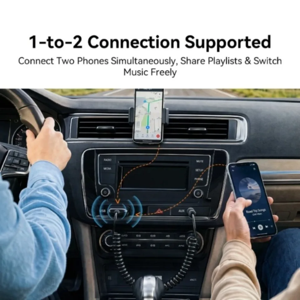 USB Bluetooth 6.0 Receiver Aux Bluetooth Adapter For Car 3.5mm Jack Speaker Auto Handfree Car Audio Music Transmitter