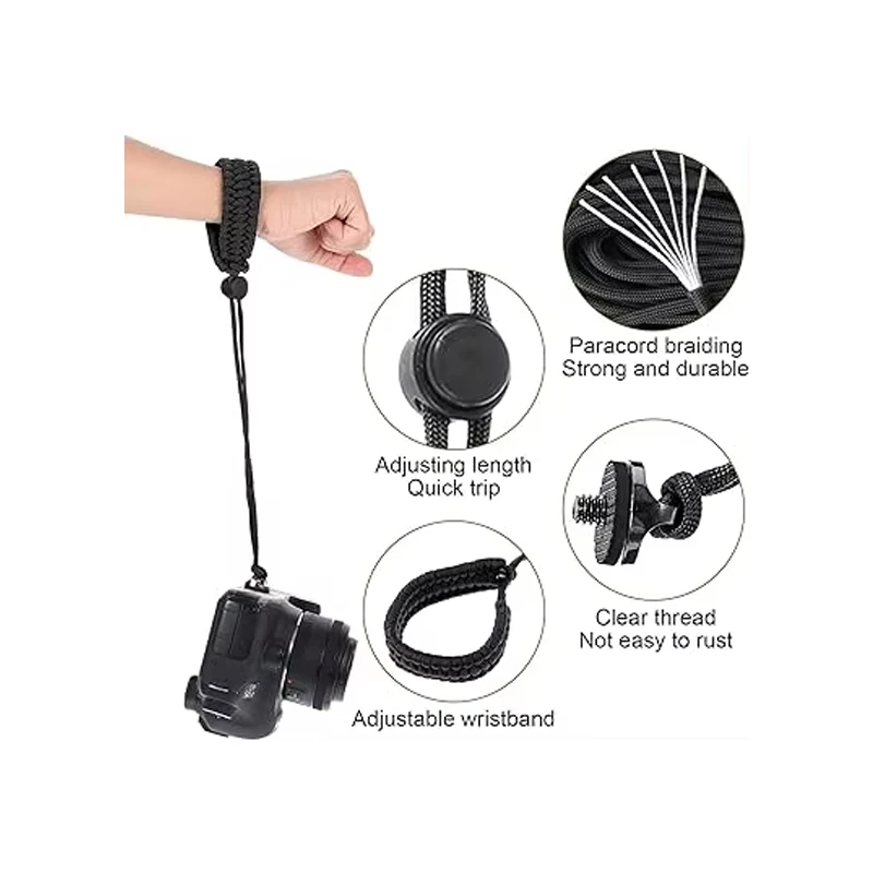 Hand Wrist Strap For Insta360 X5 1/4 Screw Accessories For GO PRO Hero 13 12 11 10 DJI OSMO Action Cameras Anti-Lost Weave image 3