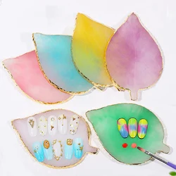 1 Pcs Leaf Resin Agate Nail Color Palette Gel Polish Pallet Mixing Drawing Paint Plate Manicure Nails Art Display Shelf