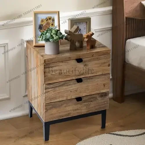 Factory Direct Farmhouse Nightstand With 3-Drawers, Bedside End Table, Set Of 2
