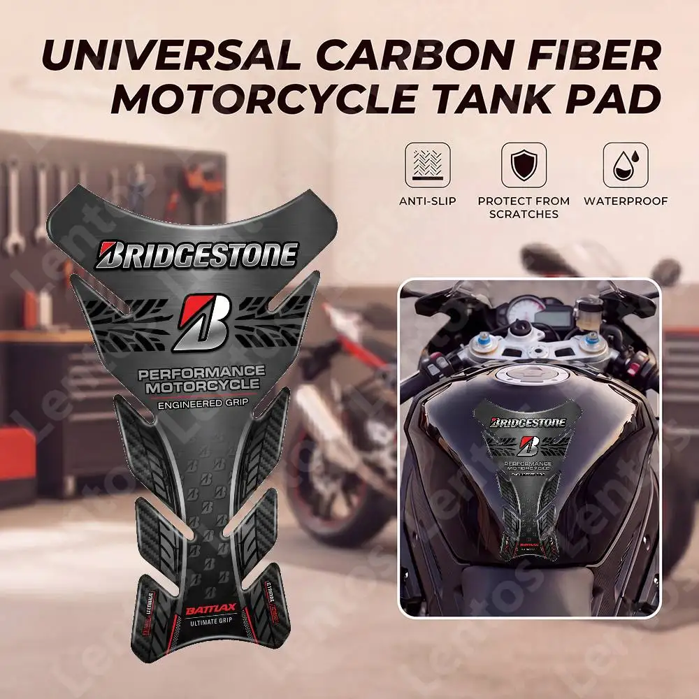 

For Bridgestone Moto Fishbone Tank Protector Sticker Rubber Anti Slip Decals