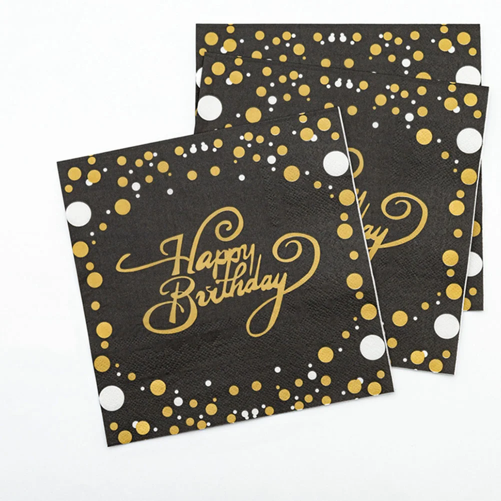 Servilletas de papel decorativas para cumpleaños, 60 uds., servicio de fiesta, cóctel, Festival feliz para mujeres, bebidas, postre, bebé