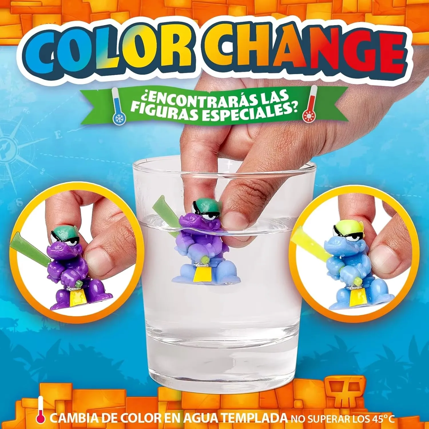 Neue Piratix Abenteuerwelt Überraschungstüte Wild Kingdom Serie Farbwechsel-Actionfigur Spielzeug Inklusive 1 Figur mit Zubehör – Detail 4