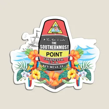 Najbardziej południowy punkt Key West Magnes na lodówkę Kolorowe magnetyczne dziecko Śmieszne dzieci Uchwyt domowy Naklejki dekoracyjne