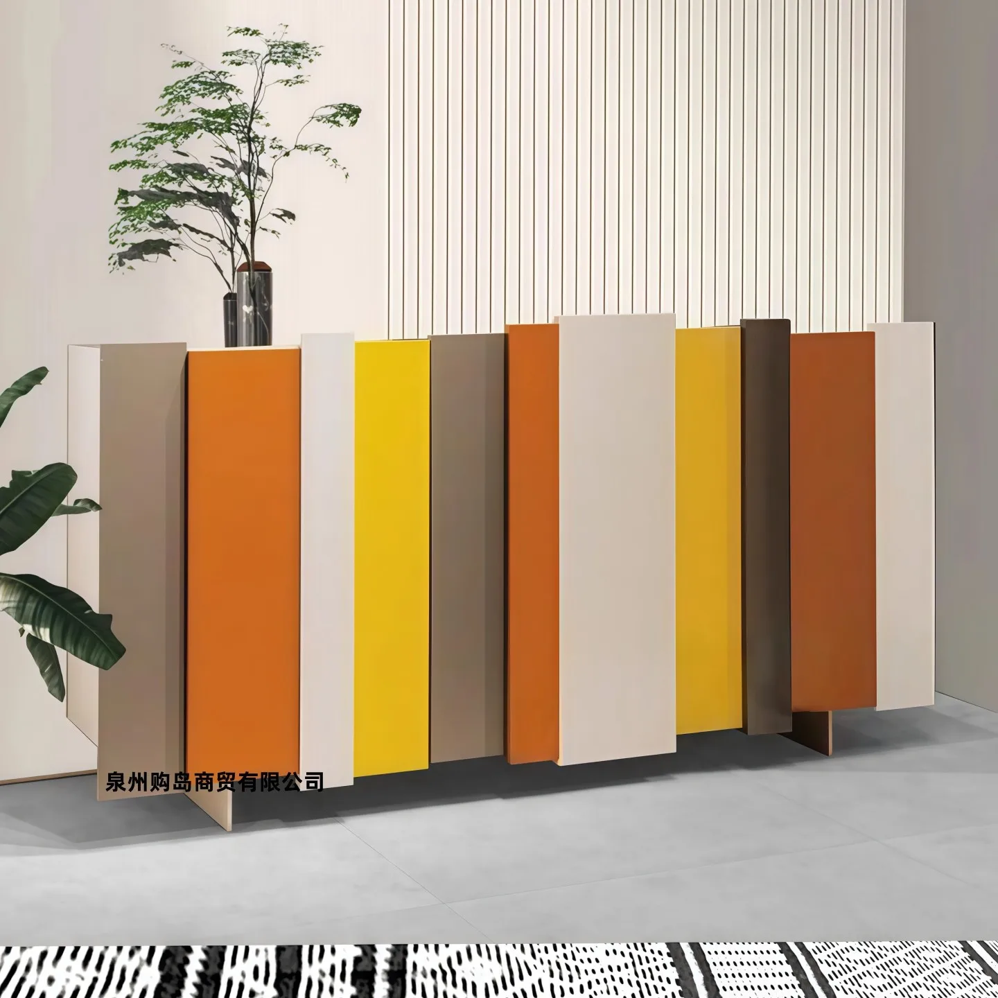Dopamine paint dining side cabinet entrance entrance living room wall decorative storage cabinet
