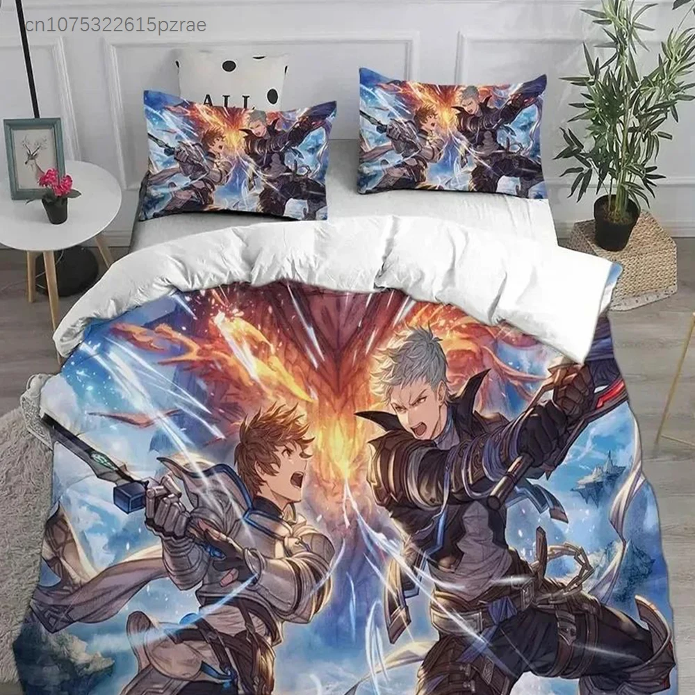 Granblue Fantasy Bedding Set Printed Bed Set With Pillowcase Duvet Cover Soft Queen King Size Bedclothes Home Kids Adult Size