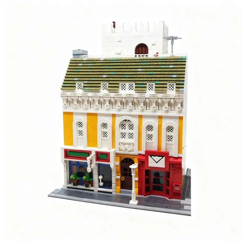 5831pcs MOC Modular Buildings K8008 - Pizzeria Post Office Model Building Blocks 3D Display Education Assemble Idea Creative
