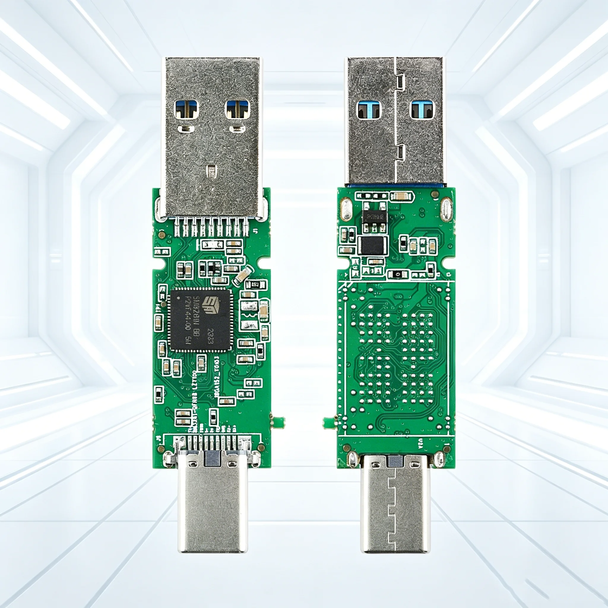 USB Controller Board Modules 4CE Type-C 2-in-1 Connector for USB Flash Drive Circuit Board PCB BGA132/152 Supports SM3281N-BB