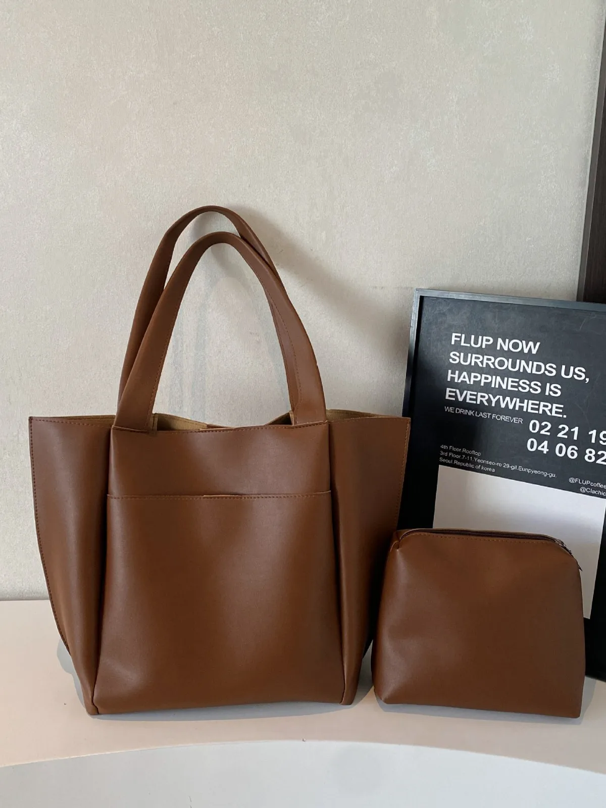 

Large Capacity Solid Tote Bag Versatile Handbag for Commuter Work Student Class Underarm Women Fashion Casual Bag Shopping Bag