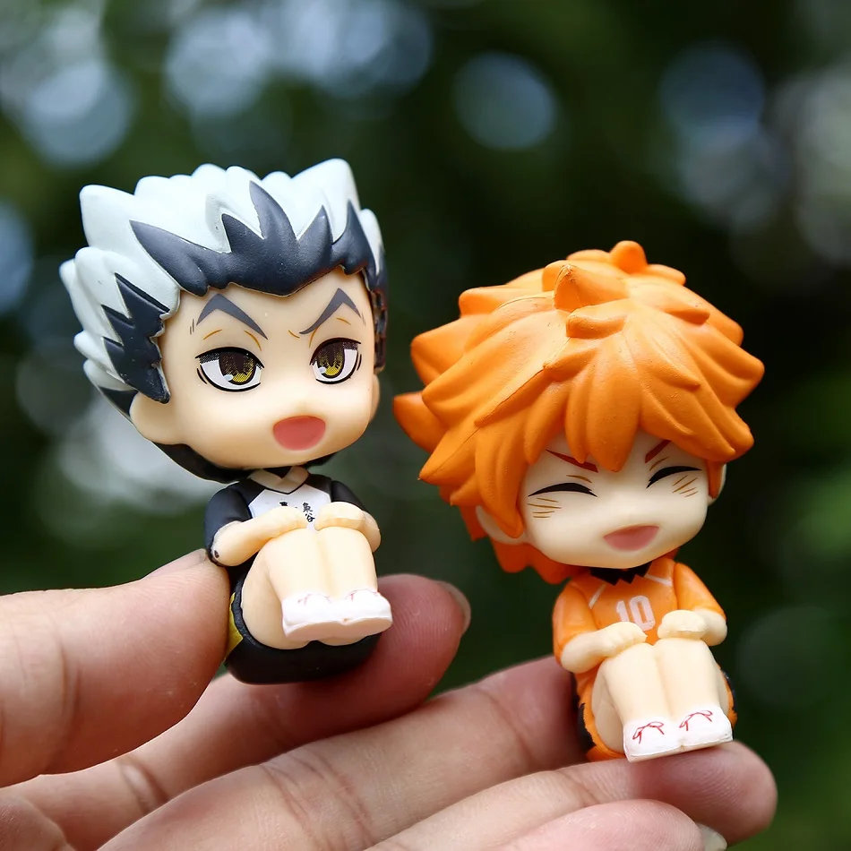 Versione Q Haikyuu!! Hinata Sugawara Koushi Mini Figura Anime Periferia Kawaii Seduta Giocattoli Desktop Auto Ornamenti Regali di Modello