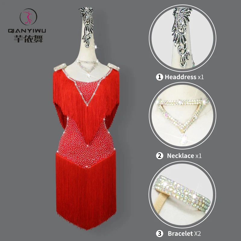 2025 Latin Dance Practice Clothing Stage Outfits For Women Sexy Costume Girls Tassel Dress Ballroom Prom Competition Female Suit