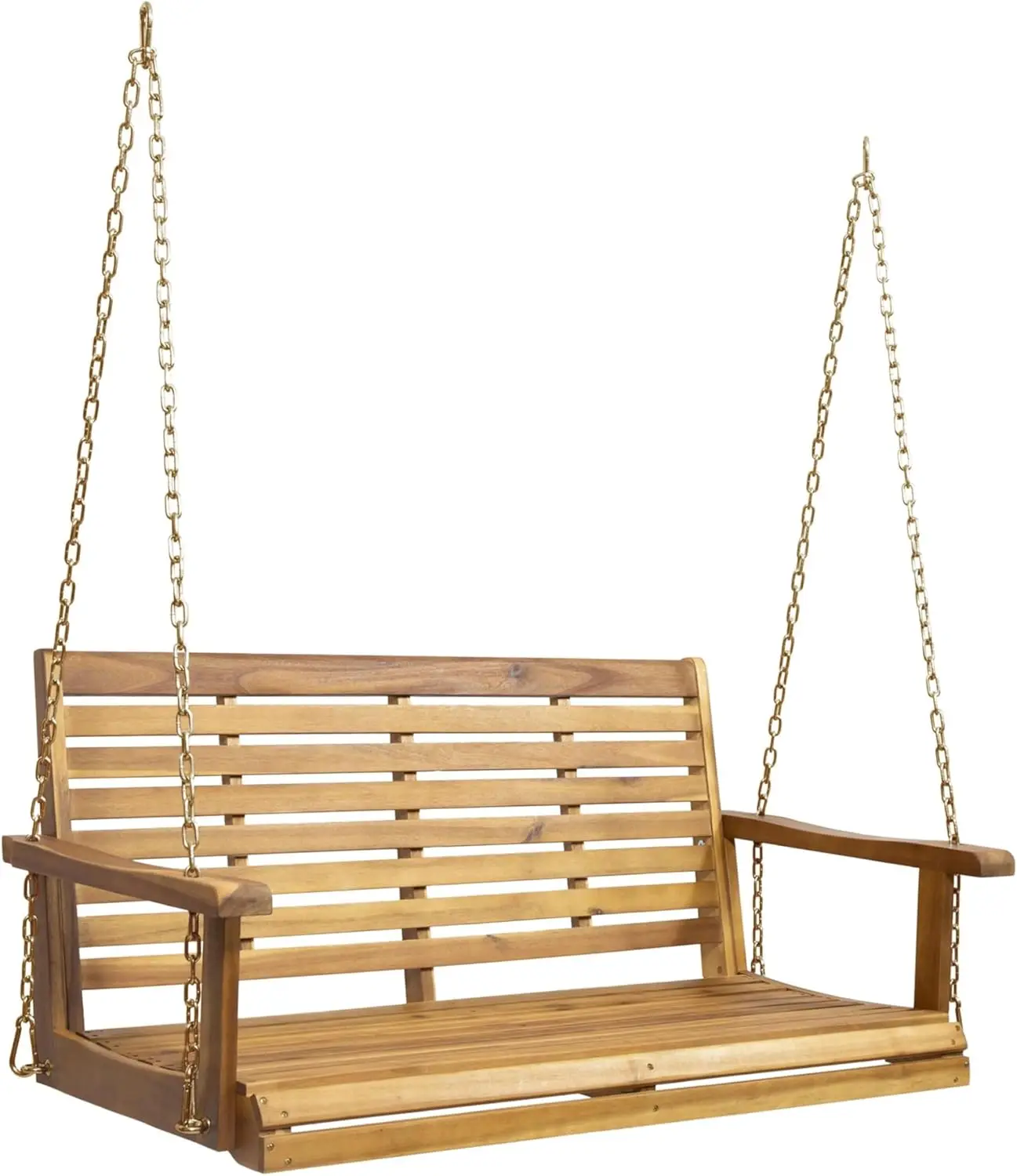 

Outdoor Acacia Wood Porch Swing,Brown/Teak