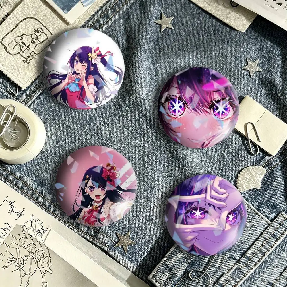 Anime O-Oshi no K-Ko Idol Hoshino Ai Brooch Metal Decorative Brooch Pins for Backpack Clothes Jacket Accessories,Souvenir.