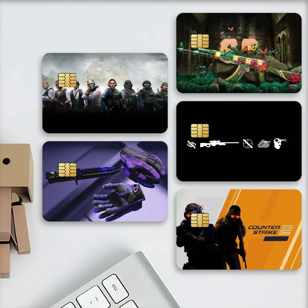 Game C-CSGO Credit Decorative Card Stickers Suitable For Bank Cards Metro Transit Anti-scratch Gift 4PCS