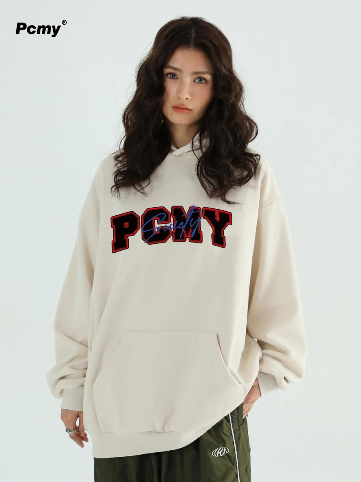 

PCMY Cool Letter Trend Hooded Top 2024 Autumn and Winter New Casual Couple Hoodies