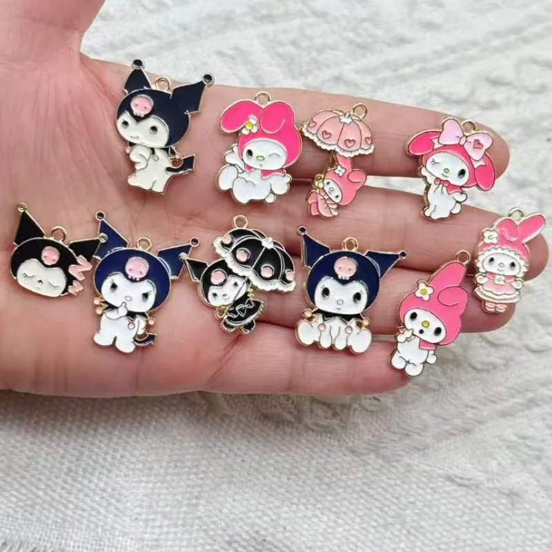 10PCS Cartoon alloy drip oil accessories earrings bracelet n