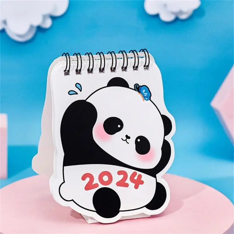 W89C Mini Pandas Kalenderkalender 2024 Desktop -Kalender -Schüler Kalenderdekoration