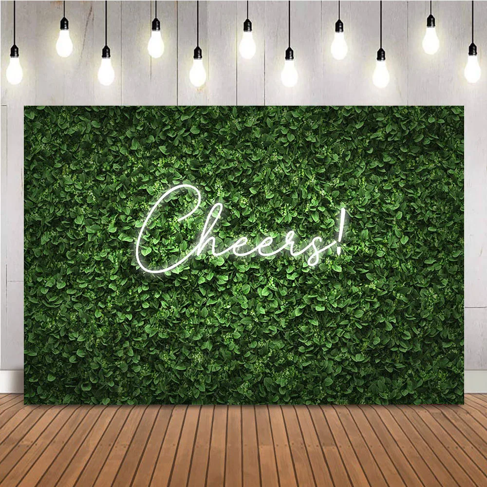 

Cheers Theme Backdrop for Women Birthday Party Decoration Adult Bridal Shower Photo Background Green Grass Photocall Banner