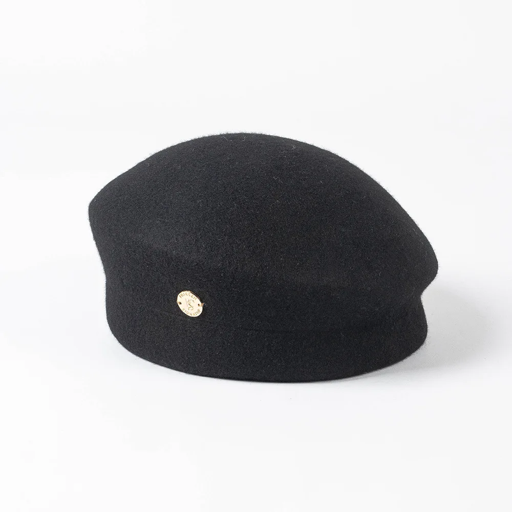 Autumn and Winter New Fashion Casual Wool Felt Beret Hat Flight Attendant Hat Women's Fashion