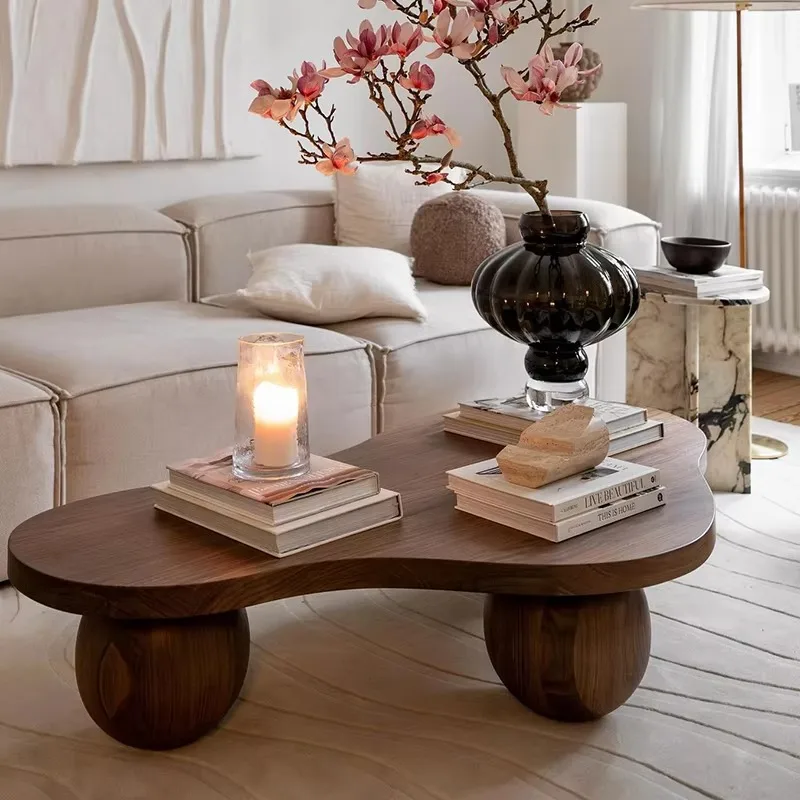 Minimalist Style Modern Solid Wood Coffee Table Apartment Living Room Tea Table