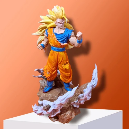 

38cm Dragon Ball - Yellow Hair Qilin Goku Anime Figure Model Statue Collection Desktop Decoration Ornament Toys Gifts For Fans
