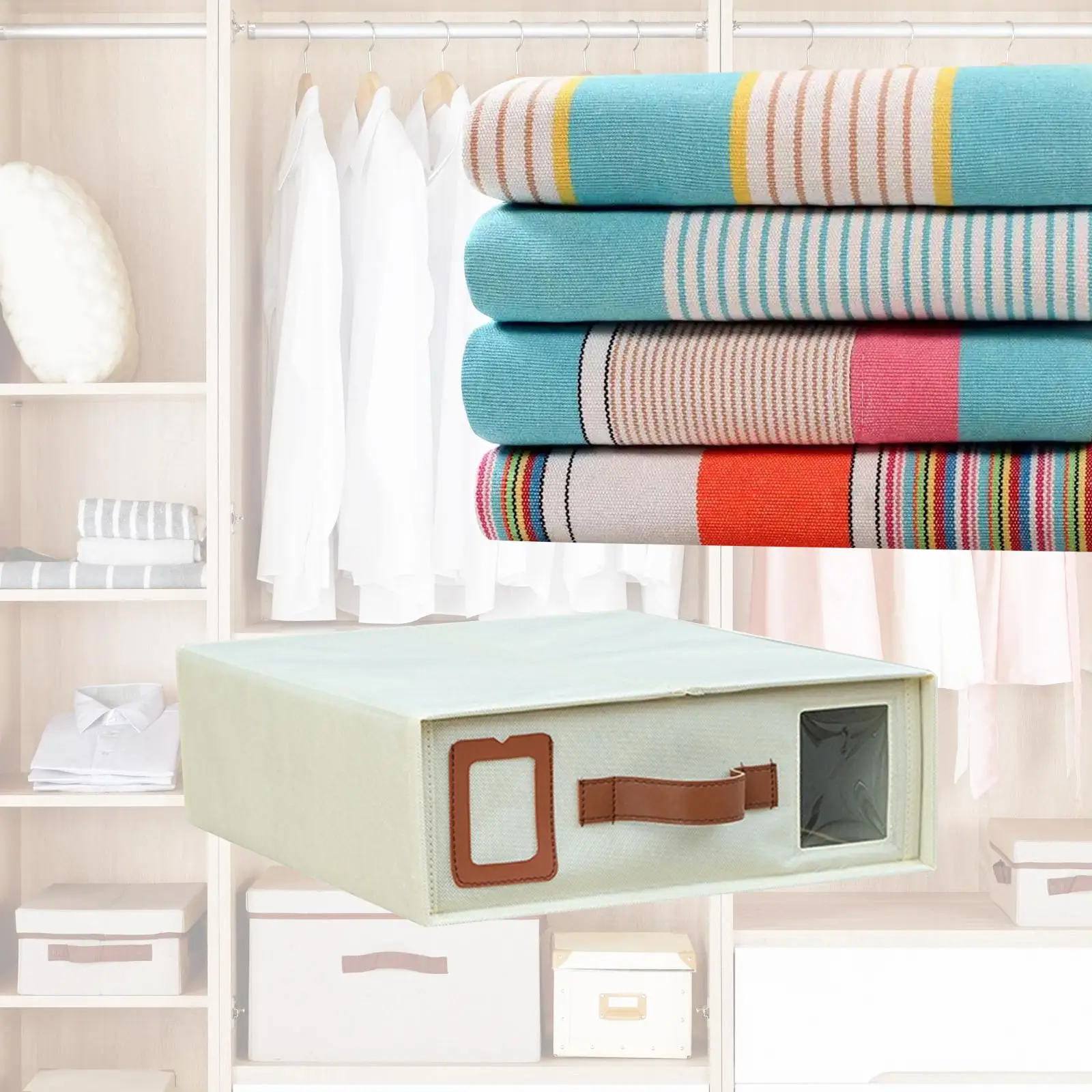 

Organizing Bedding Container, Bed Sheet Storage Organizer, Storage Box Bedding Organizer for Bedsheets Duvet Covers