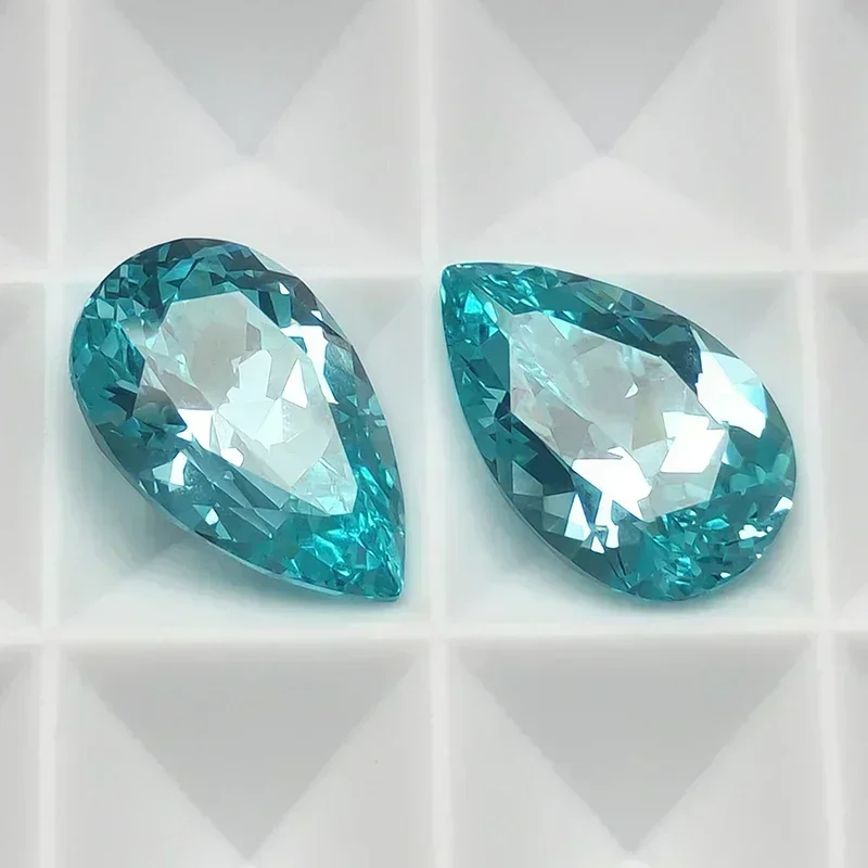 

Pear Cut Gemstone Lab Grown Paraiba VVS1 for Charms Diy Jewelry Making