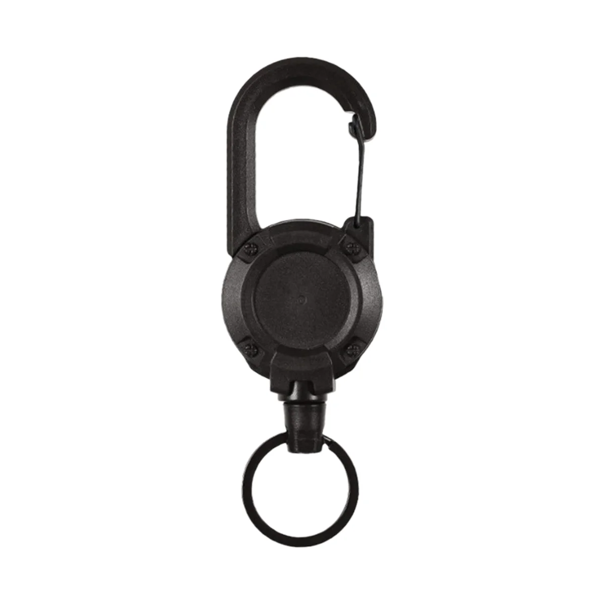 New Heavy Duty Retractable Pull Badges Carabiner Key Chain Buckle Key Holder Outdoor Keychain Holds Multiple Tools Black