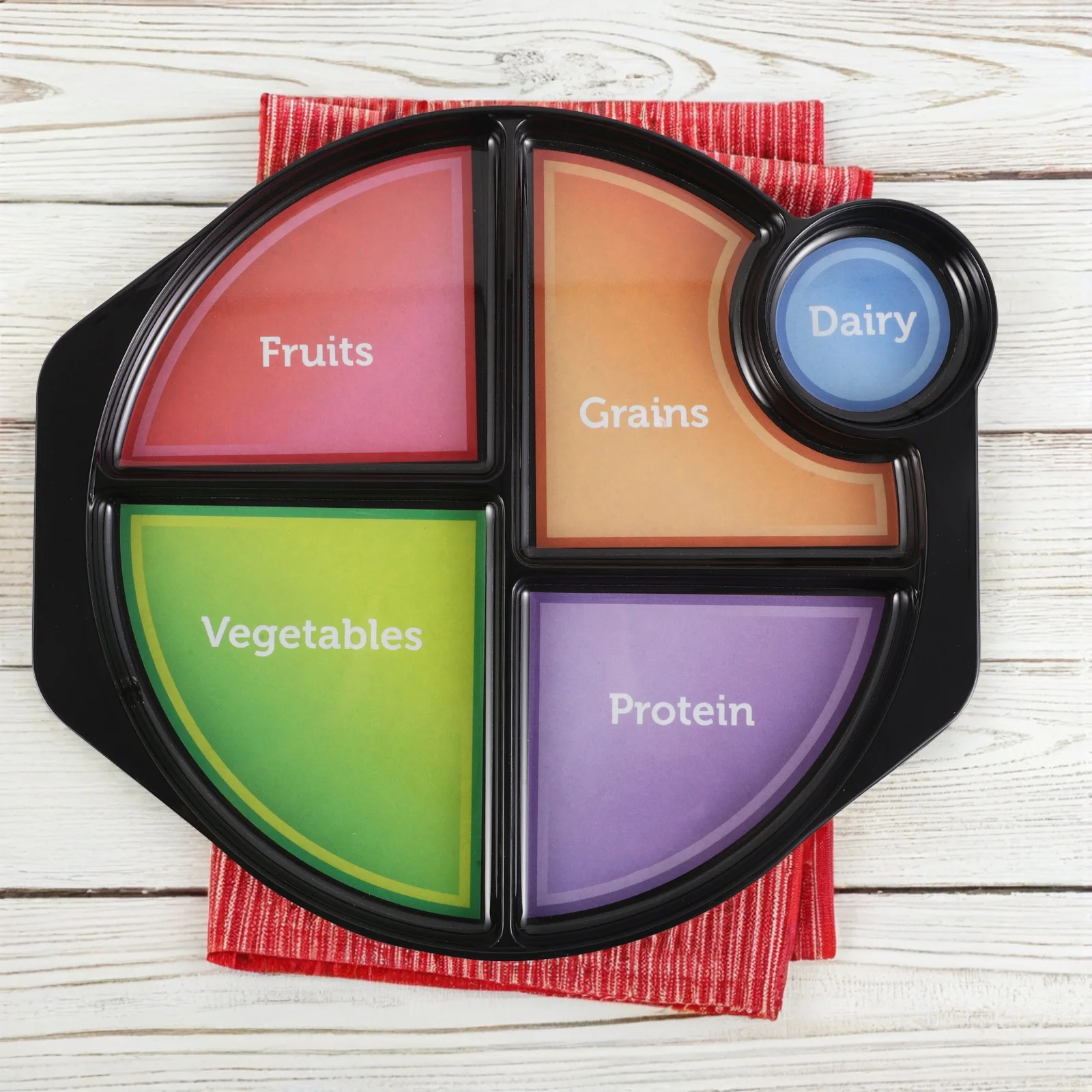 

Unbreakable 4-Compartment Divided Lightweight Portion Control Plate For Adults Reusable Meal Plate With Separate Sections