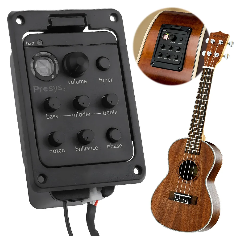 201 Classic Acoustic Guitar  EQ Tuner Piezo Pickup Onboard Preamp System 4Band Acoustic Guitar Pickup Preamp for Fishman Presys+