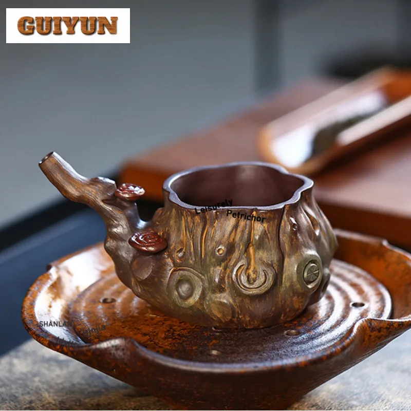 

200 мл Исин Фиолетовая глина Ganoderma Lucidum Чайный кувшин Разделение чая Ча Hai Диспенсер Чашка правосудия Ярмарка Кружка Посуда для напитков Аксессуары