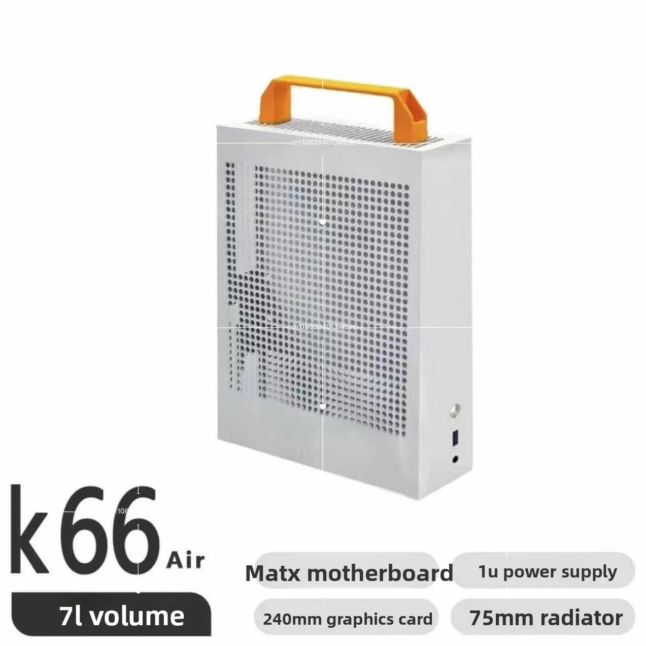 K66Air Portable Portable Mini Desktop Computer with 1U Power Supply and MATX Small Mainframe Case