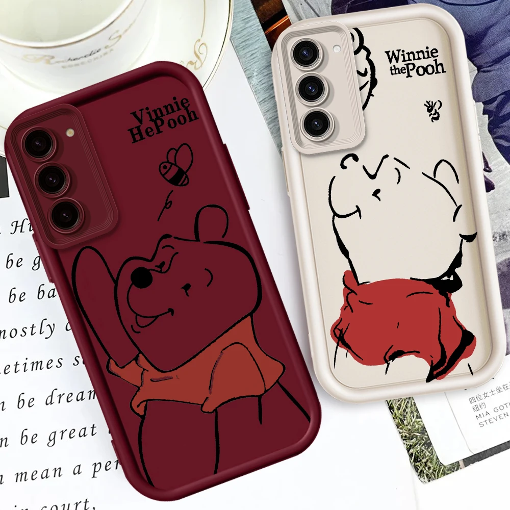 

Disney Winnie The Pooh Cute For Samsung Note 20 S24 S23 S22 S21 S20 Ultra Plus FE A25 A55 A22 A15 A35 5G Eye Ladder Funda