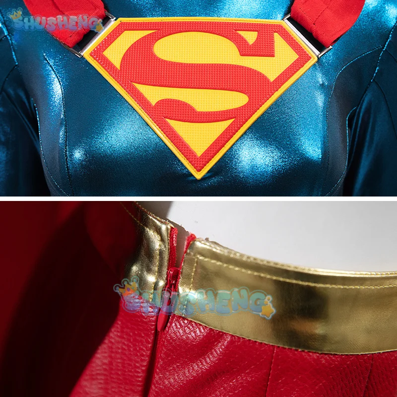 2025 새로운 영화 Supergirl 코스프레 의상 유니폼 할로윈 카니발 파티 크리스마스 놀이 역할 의류 여성용 의류