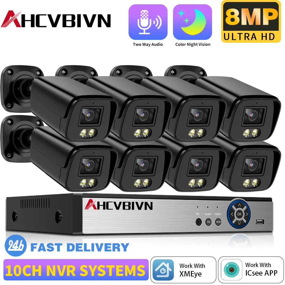 

Xmeye 10CH 4K 8MP POE Security System Two-way Audio, Motion Detection Outdoor IP Camera NVR Kit (H.265+, Remote Access)
