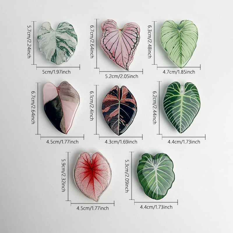 New Resin Leaf Phone Stand Tropical Plant Leaves Phone Socket Talk Grip Foldable Retractable Lazy Stand For IPhone 16