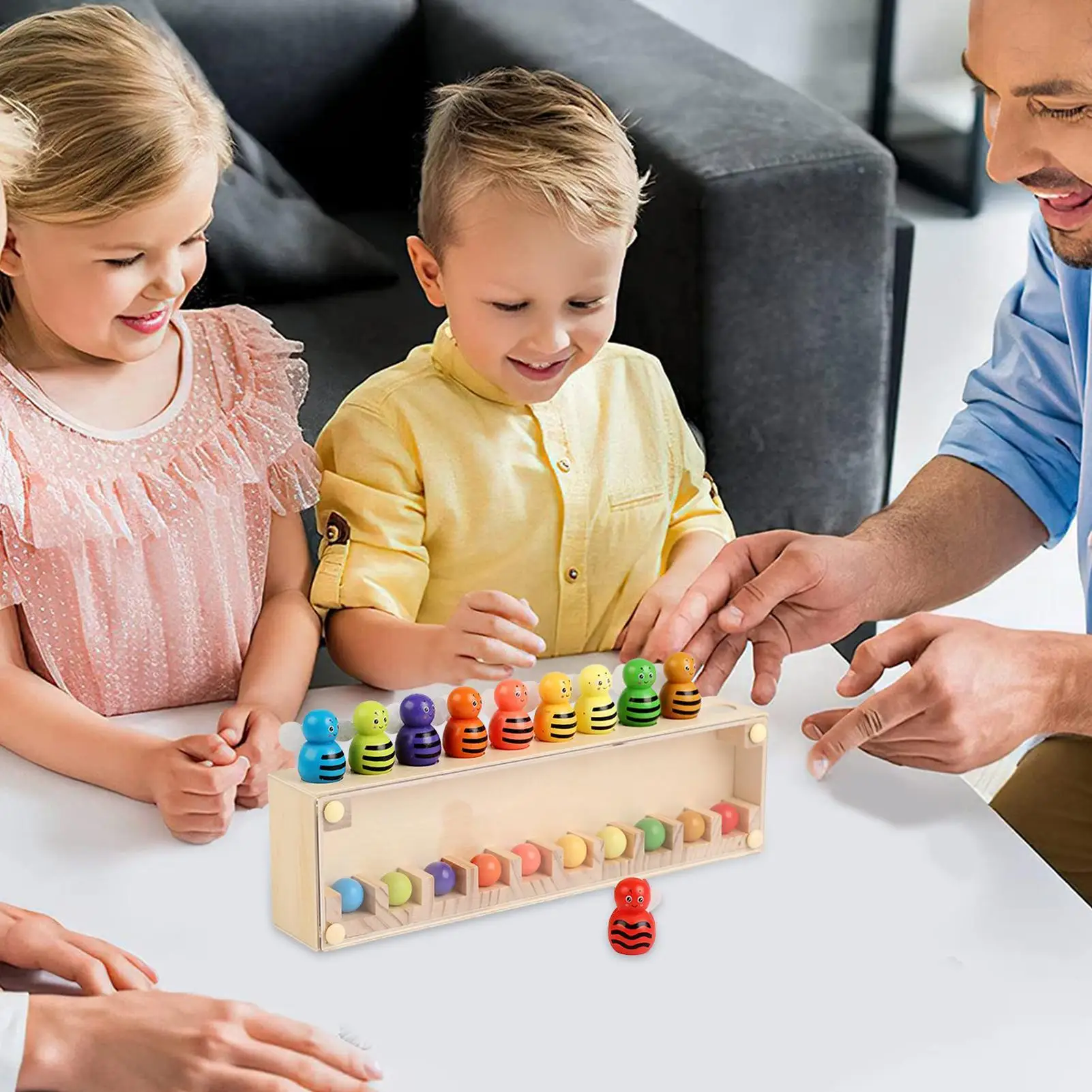 لعبة مطابقة للأطفال لعبة تعليمية ملونة على شكل نحلة خشبية لعبة التعليم المبكر للمدرسة والبنات والأولاد ورياض الأطفال #6