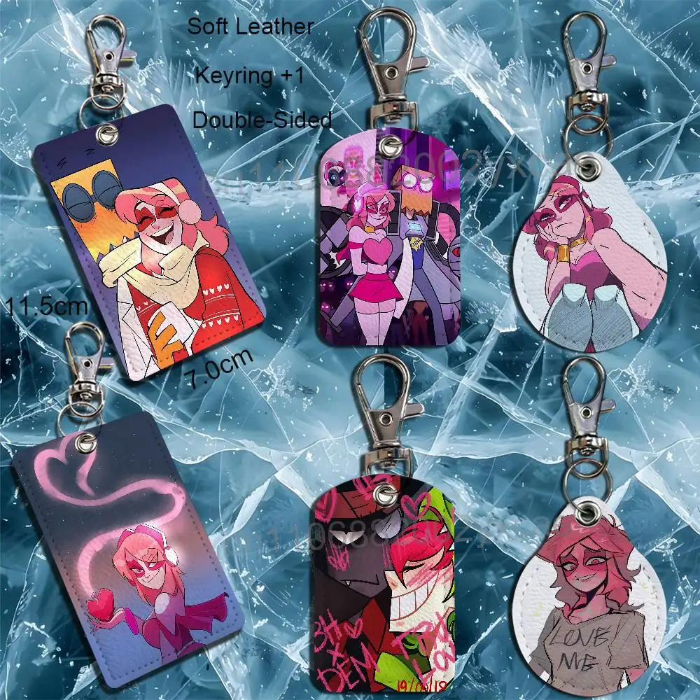 Attraction Style Miss Heed Villainous Estuche rectangular para tarjetas de identificación, llavero, bolsa para tarjetas de acceso, anillo para llaves, tarjetero de cuero, llavero